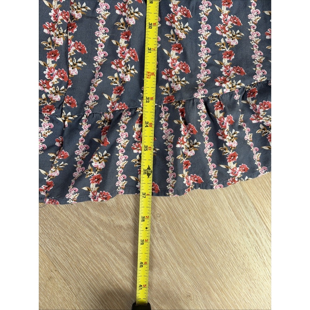 Jessica Simpson Blue Floral Jump Suit Size L Cottagecore Wide Leg Boho - Picture 8 of 9